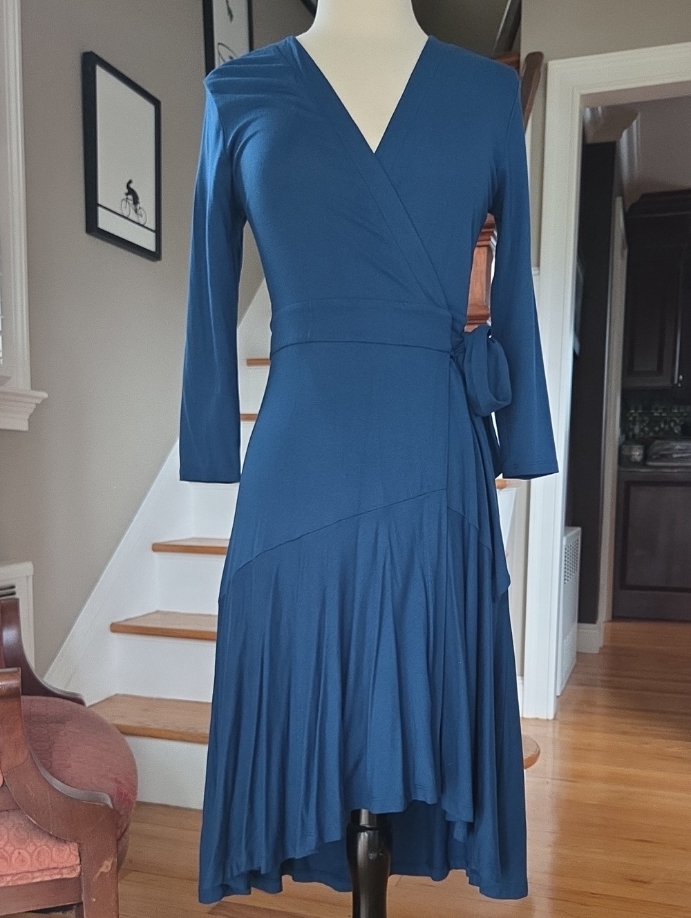 Lilly Pulitzer NEW Teal Blue Wrap Dress with Tie Waist Hi Lo Hem NWT